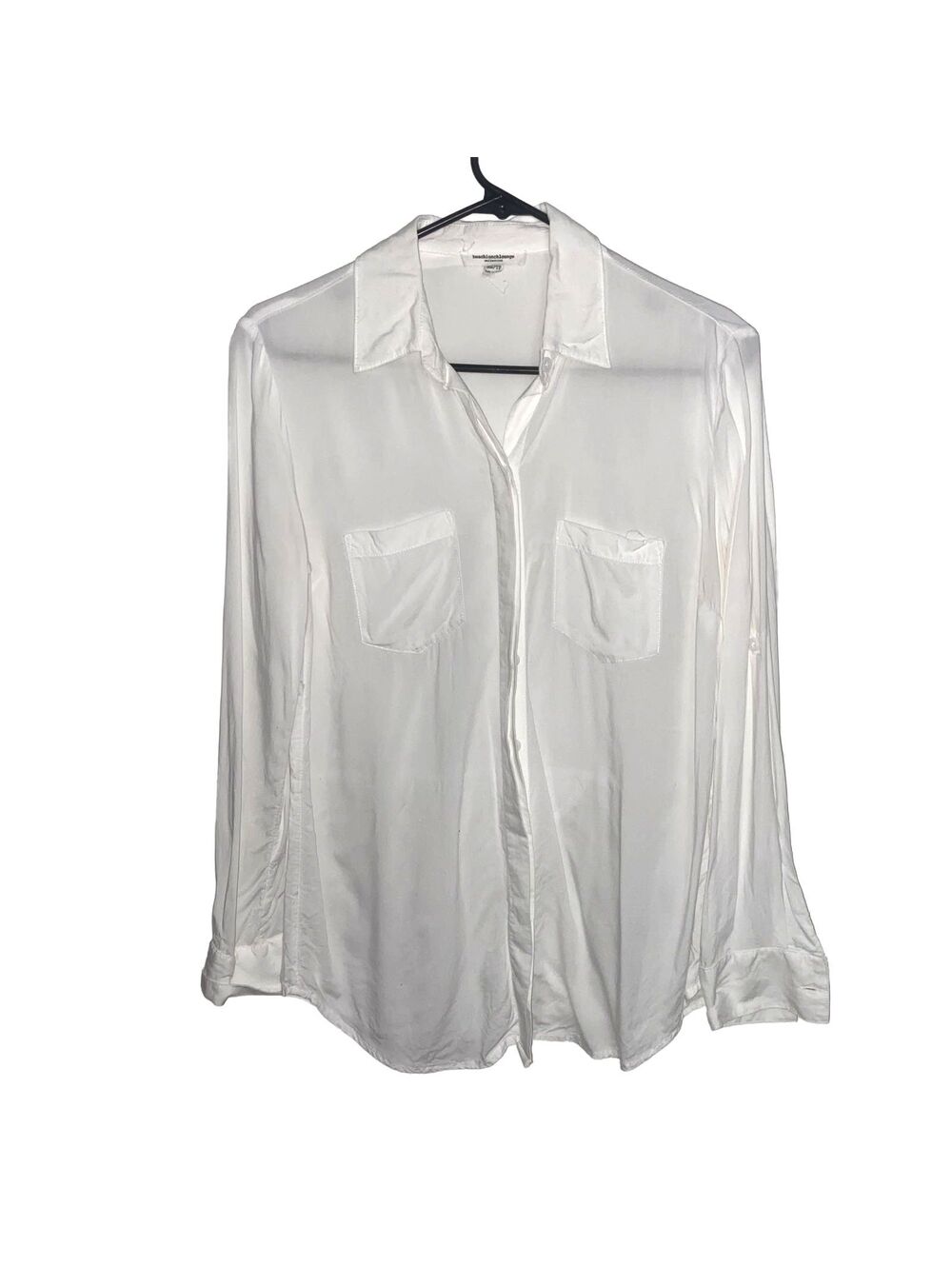 BeachLunchLounge Y2K White Button Down Oversized Shirt Size XS Coastal Preppy